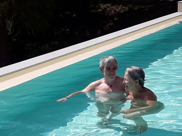 Il bagno nella nuova piscina